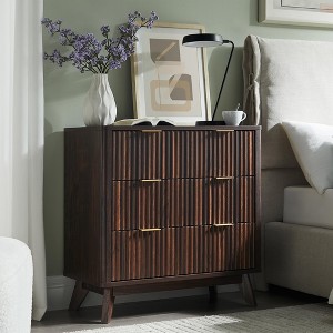 32" Tall Fluted Nightstand, Modern Side Table with Faux Marble Top, 3 Drawers End Table w/Storage, Bedside Table for Bedroom, Living Room - 1 of 4