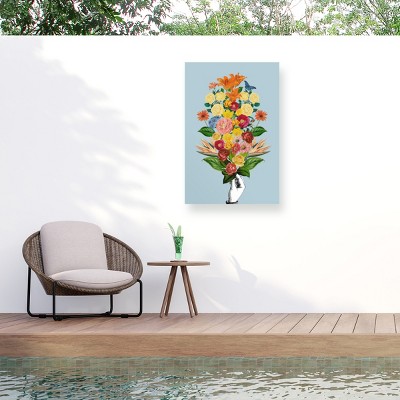 Trademark Fine Art - Frida Floral Studio Botanical blue bouquet Matted Framed Art