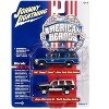 1997 Chevrolet Tahoe Blue with Gold Stripes and Jeep Cherokee XJ Black and Silver 1/64 Diecast Model Cars by Johnny Lightning - 3 of 3