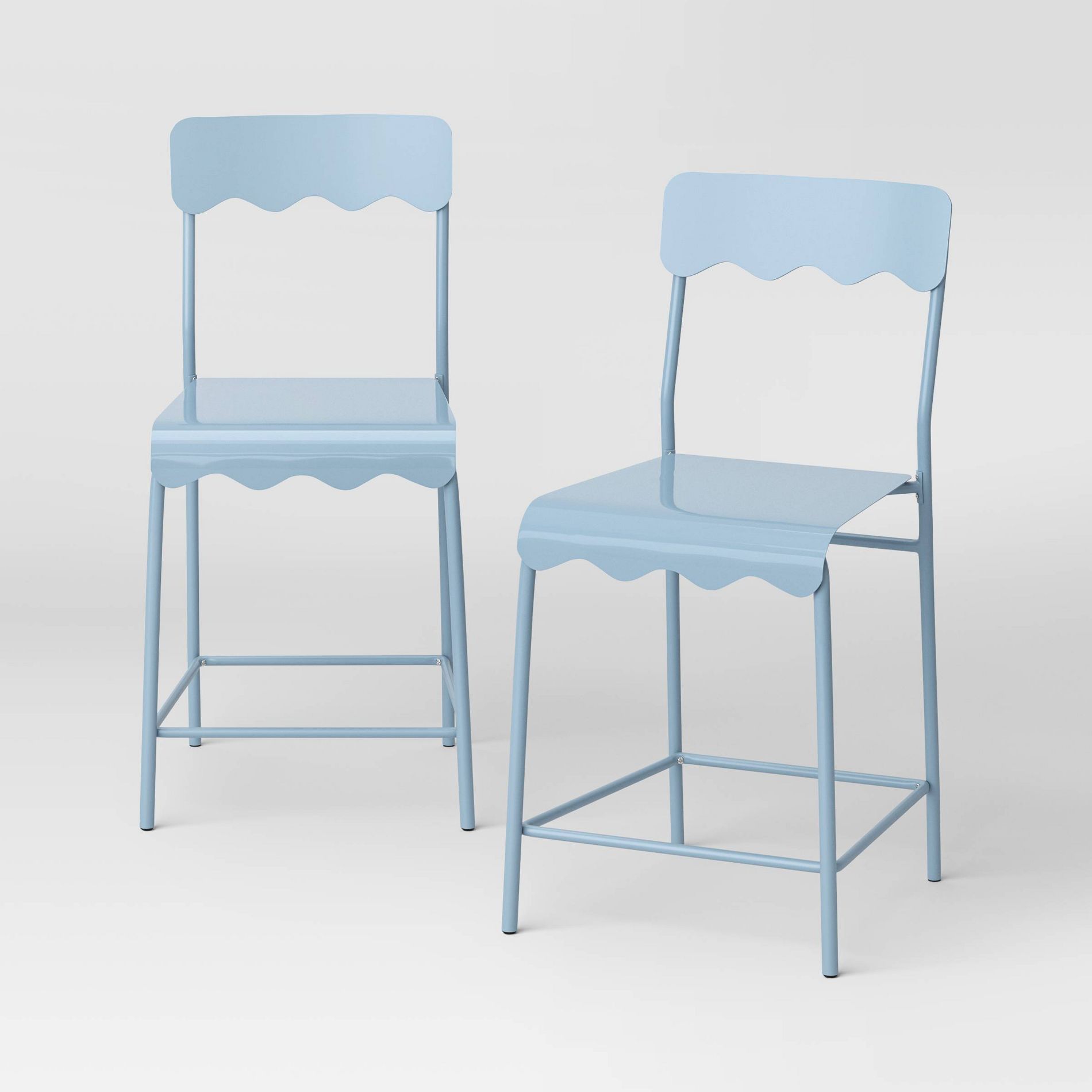 Set of 2 24" Wavy Metal Counter Height Barstool - Room Essentials™