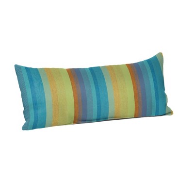 Casual Cushion Stripe Sunbrella Fabric 1-Piece Indoor/Outdoor Lumbar Pillow, 22"W x 9"L