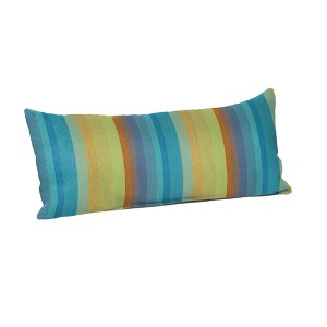Casual Cushion Stripe Sunbrella Fabric 1-Piece Indoor/Outdoor Lumbar Pillow, 22"W x 9"L - 1 of 4