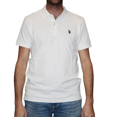 U.S. Polo Assn. Men's Slim Fit Solid Pique Polo With Small Pony Polo Shirt  White Medium