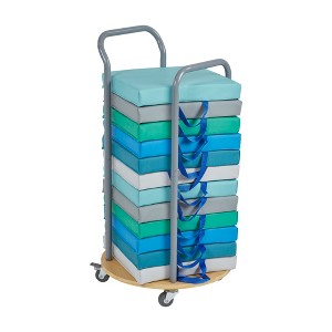 ECR4Kids Mobile Cushion Cart and SoftZone Square Floor Cushions, Flexible Seating - 1 of 4
