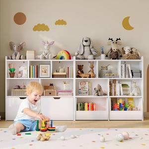 Toy Storage Organizer, Kid Bookshelf, Toy Storage Cabinet, Toddler Book Shelf for Kid Room, Bedroom, Nursery, Living Room, White - 1 of 4