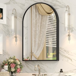 Apmir Arched High-Strength Tempered Glass and Aluminum Alloy Framed French Cleat Mounted Wall Decor Bathroom Vanity Mirror with 5-Year Warranty - 1 of 4