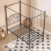 VECELO Metal Canopy Bed Frame, Twin Size Bed Frame with Headboard & Footboard, Heavy Duty Steel Slats, No Box Spring Needed Platform Bed - 2 of 4