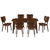 CAVINAS Dining Table Set for 6 Kitchen Table with 6 Dining Chairs Table Set with with Curved Back and Seat for Dining Room - 4 of 4