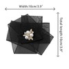INSPIRE CHIC Women's Mesh Flower Brooch Pin Collar Bow Ties with Beads for Shirts - 2 of 4