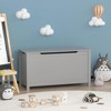 LOVMOR 31.5" Kids Wooden Toy Box Storage with Safety Hinged Lid ,Large Storage Chest,Plenty of Storage,for Ages 2+ (Gray) - 3 of 4
