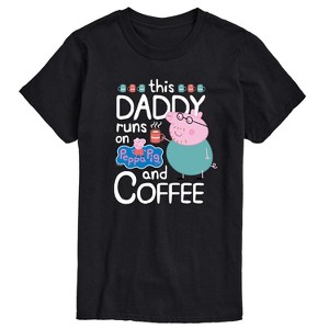 Men's - Peppa Pig - Daddy Runs on Coffee Short Sleeve Graphic T-Shirt - 1 of 4