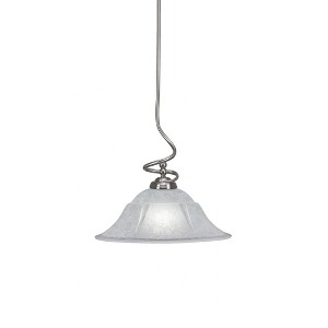 Toltec Lighting Capri 1 - Light Pendant in  Brushed Nickel with 16" White Marble  Shade - 1 of 1