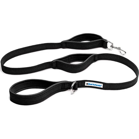 Shed Defender 5 ft. Standard Dog Leash - Three Padded Traffic Handles - Dual Layered Thickness - Black