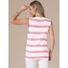INSPIRE CHIC Women's Stripe Sleeveless Crew Neck Summer Hollow Out Vacation Casual Crochet Vest - 3 of 4