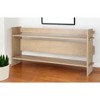 HomeRoots 76" Natural and Brown Solid Wood Sled Console Table With Two Shelves - 2 of 4