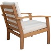 Balkene Home 63342 Lio Wooden Armchair With Cushions Modern & Contemporary Lounge Chair Patio Living Room Study Garden & Outdoors Soft- Brown & White - 3 of 4