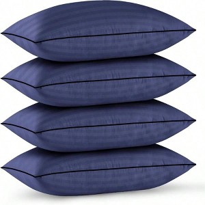 Queen Size 4 Pack Bed Pillows, Cooling Supportive Hotel Pillows with Soft Down Alternative Fill for All Sleepers - 1 of 4