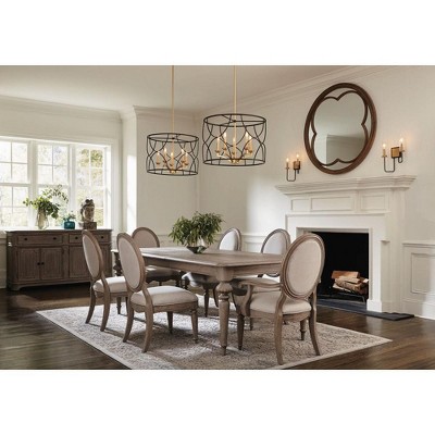 Landree Black Steel and Brass 5-Light Chandelier