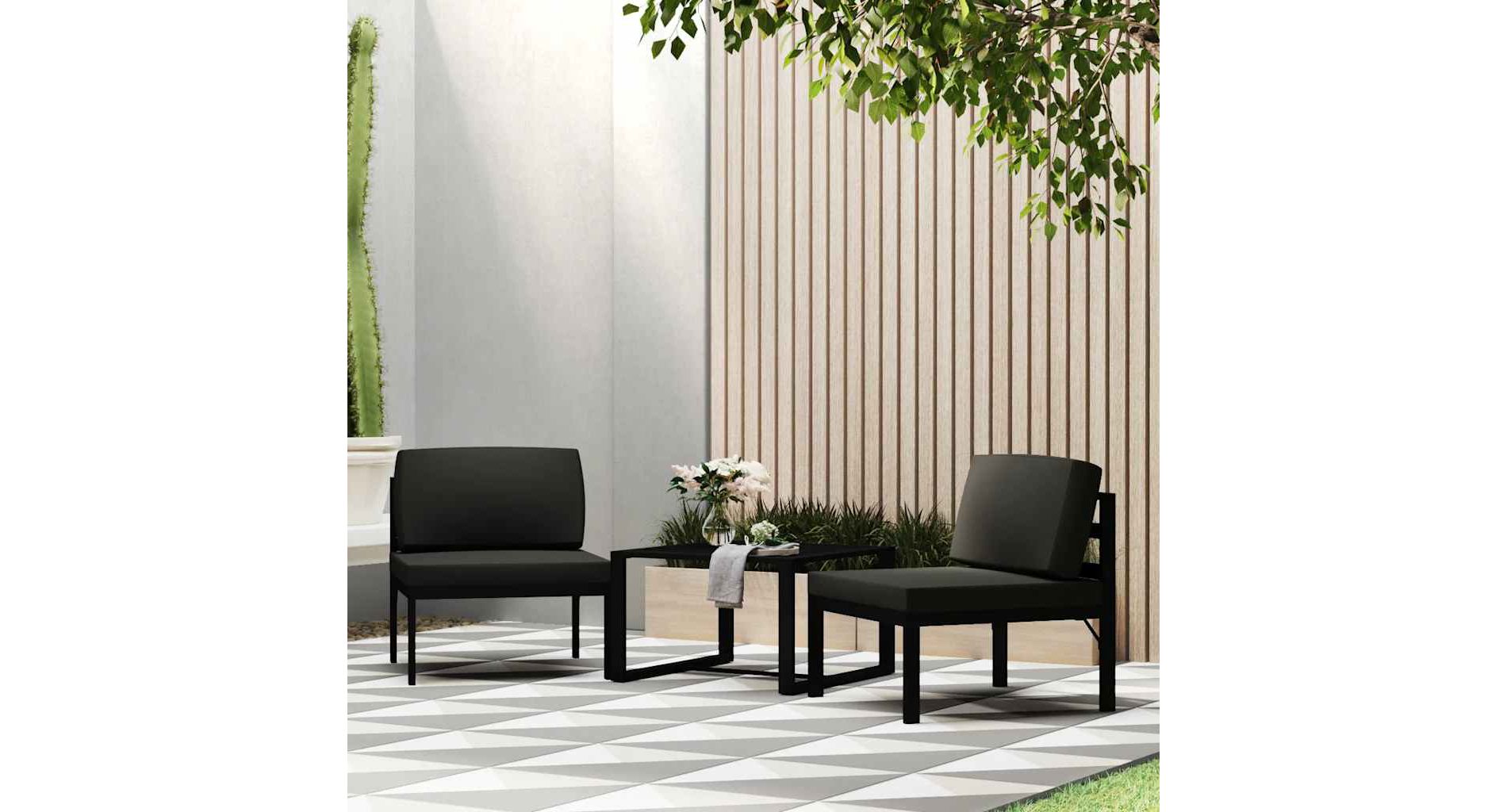 vidaXL Table Anthracite Aluminum 23.6 x 23.6 x 15.0 in Modular