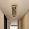 Rennnsan Cravelle 31"W Rectangle Wooden Farmhouse LED Dimmable Flush Mount in Black - 2 of 4