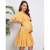 LXT-Maternity Dresses Casual Flared A Line Swing Ruffle Midi Dress - 3 of 4