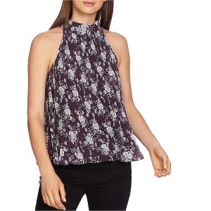 1.STATE Womens Pleated Chiffon Floral Sleeveless Blouse Top - 1 of 1