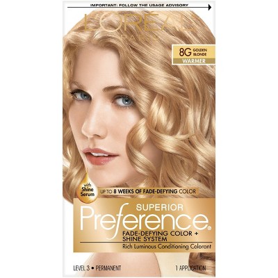 L'Oreal Paris Superior Preference Fade-Defying Color + Shine System - 6.5 fl oz - 8G Golden Blonde - 1 Kit