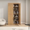 62"x31"x16" Wood Accent Cabinet in Natural Color, Storage Organizer with Adjustable Shelves for Kitchen Bedroom Entryway Living Room Dinning Room - 2 of 4