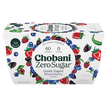 Chobani Zero Sugar Mixed Berry Greek Yogurt - 4ct/5.3oz Cups