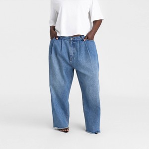 KBB by KAHLANA Women's High-Rise Barrel Leg 'The Devin Jean' - Medium Wash - 1 of 3