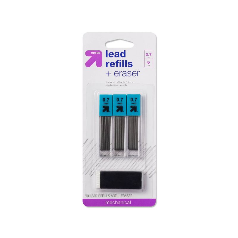 Pencil Lead Refills and Eraser 0.7mm 90ct - up &#38; up&#8482;, 1 of 5