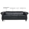 NicBex 84.65" Chesterfield Sofa with Rolled Arm, Modern PU Leather 3 Seater Sofa Couch, Upholstered Vintage Couch for Living Room - 3 of 4
