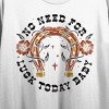 No Need For Luck Today, Baby! Distressed Horse Shoe Women's White Graphic Crop Tee - 2 of 3