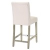 WestinTrends Hayes 24" Linen Fabric Tufted Counter Stool (Set of 3) - 4 of 4