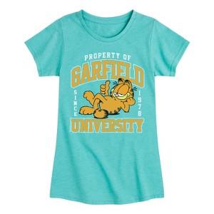 Girls' - Garfield - Varsity Fitted Short Sleeve Graphic T-Shirt - 1 of 4