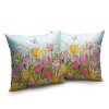 Tulip Pillow Covers 18x18 Set of 2 Spring Throw Pillow Covers Pink Yellow Tulip Floral - 3 of 3