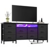 TV Stand for 65, 70, 75 Inch TV, 10 Drawer Long Dresser with Power Outlets, LED Lights, 63 Inch Entertainment Center TV Stand Dresser Storage Drawers - 2 of 4