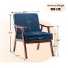 26" Wide Upholstered Mid-Century Modern Accent Chair with Rubber Wood Frame and Armrests for Living Room or Bedroom -3irtyhousy - 4 of 4