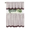 Kate Aurora Farmhouse Striped Rod Pocket Café Kitchen Curtain Tier & Valance Set - 3 of 3