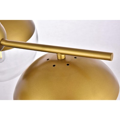 Eclipse 3-Light Brass Pendant with Clear Glass Shade