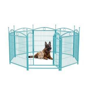 Dog Playpen 32 Inch 8 Panels, Heavy Duty Metal Pet Playpen Indoor Outdoor Exercise Pen with Doors for Large Medium Small Dogs Indoor Outdoor - 1 of 4