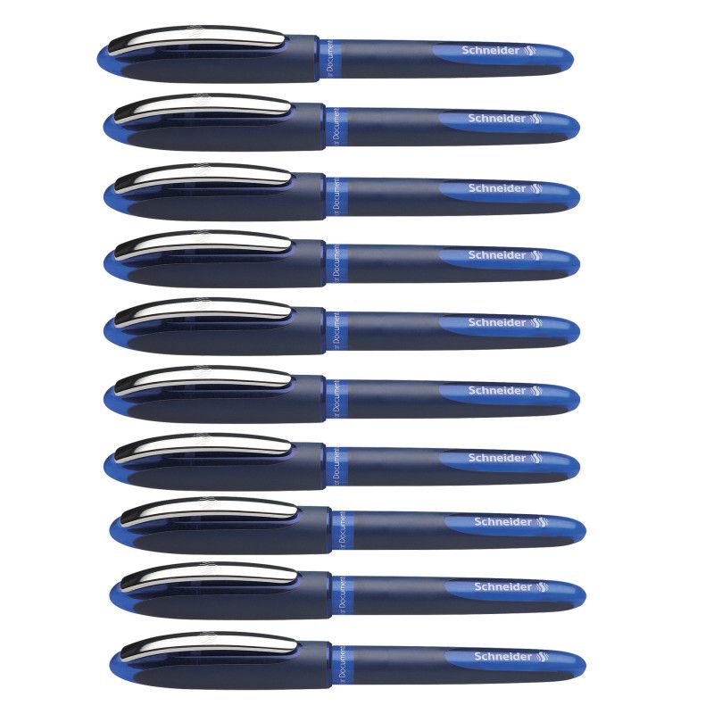 Schneider One Business Rollerball Pens, 0.6mm, Blue, Pack of 10, 1 of 2