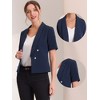Allegra K Women's Regular Fit Shawl Collar Open Front Short Sleeve Work Office Suit Blazer - 2 of 4