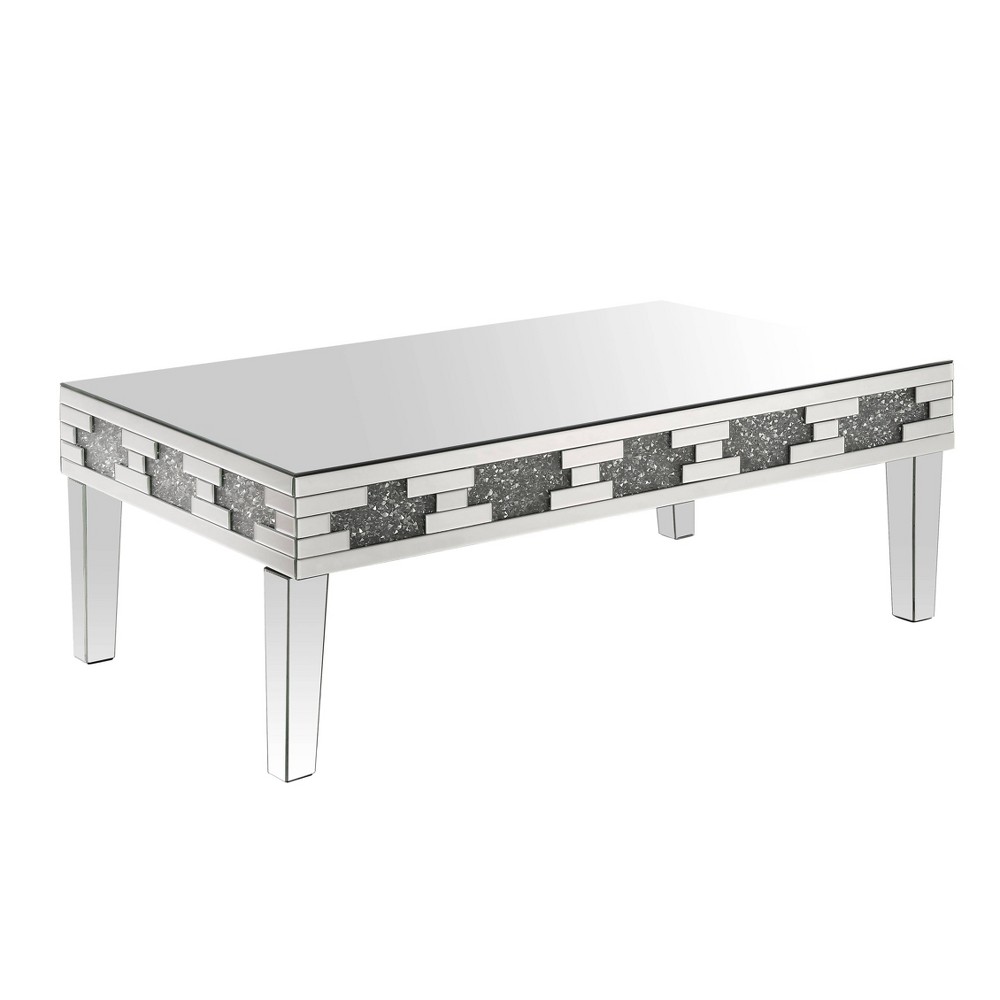 Photos - Coffee Table 48" Noralie  Mirrored/Faux Stones - Acme Furniture