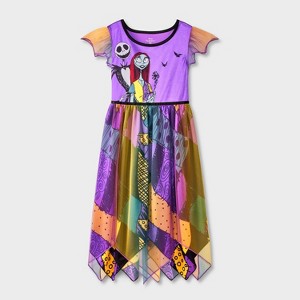 Girls' Nightmare Before Christmas Fantasy NightGown - Purple - 1 of 4