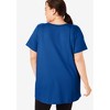 Woman Within Plus Size Perfect Short-Sleeve Shirred V-Neck Tunic - 3 of 4