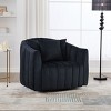 Oversized Velvet Swivel Accent Chair, 40.35"W Tufted Modern Barrel Armchair with Pillows for Living Room or Office-Maison Boucle - 2 of 4