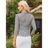 INSPIRE CHIC Women's Floral Lace Evening 3/4 Sleeves Formal Elegant Bolero Cardigan - 3 of 4