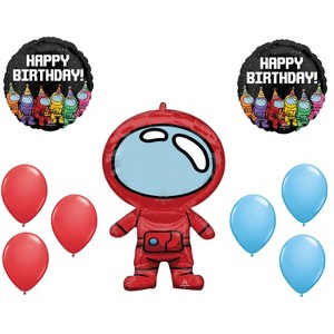LOONBALLOON Space, Alien, Rocket Theme Balloon Set, 30 inch SPIES IN SPACE SUPERSHAPE , 2x Standard 18inch SPIES IN SPACE and 6x latex balllons - 1 of 1