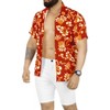 LA LEELA Men's Hawaiian Shirts Short Sleeve Button Down Shirt Floral Shirt Men Casual Vacation Summer Party Caribbean Shirts Funny - 2 of 4